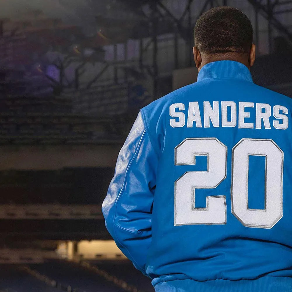 Barry Sanders Detroit Lions Jacket WorthVee