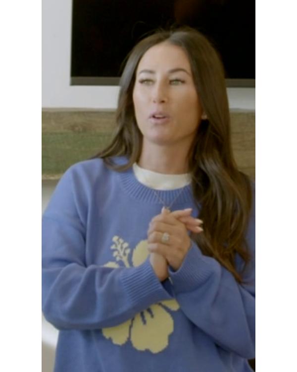 Battle On The Beach S05 Blue Hibiscus Pullover Sweater WorthVee