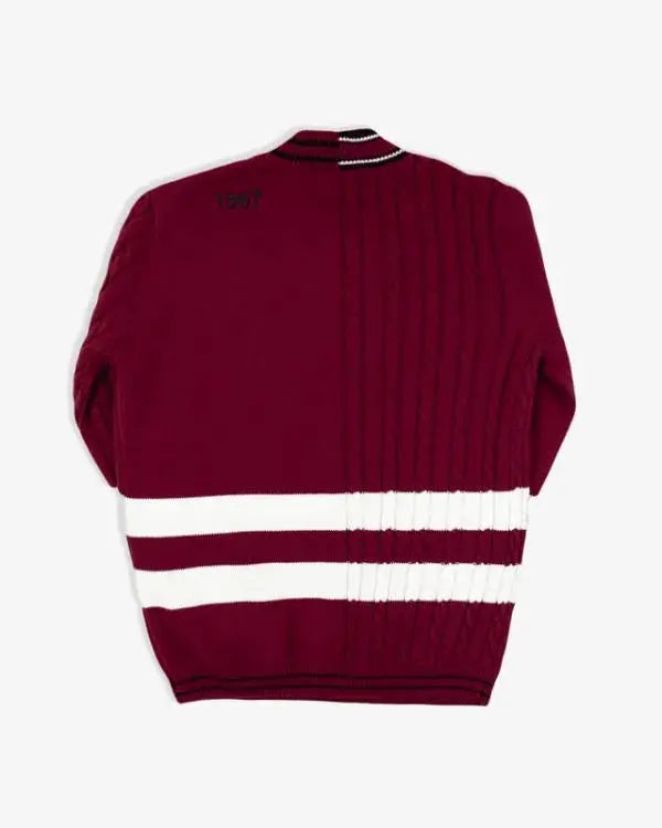 Bel-Air S04 Olly Sholotan Maroon V-Neck Sweater WorthVee