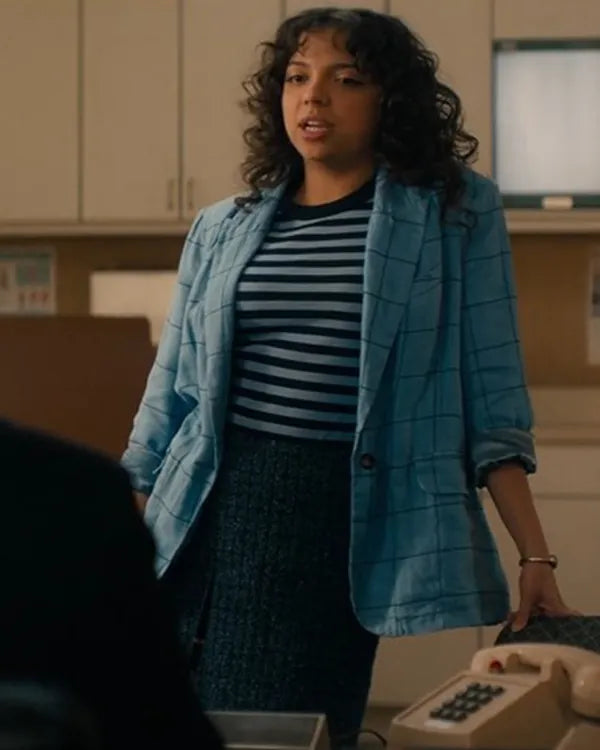 Best Medicine Elaine Denton Blue Plaid Blazer