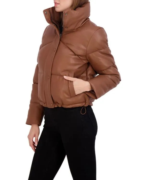 Beyond the Gates 2026 Najah Jackson Brown Leather Puffer Jacket