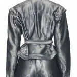 Beyond the Gates Marquita Goings Silver Metallic Belted Jacket
