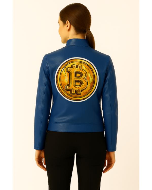 Crypto Currency Bitcoin Leather Jacket