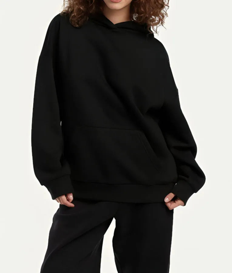 Black Adorable Printed Hoodie