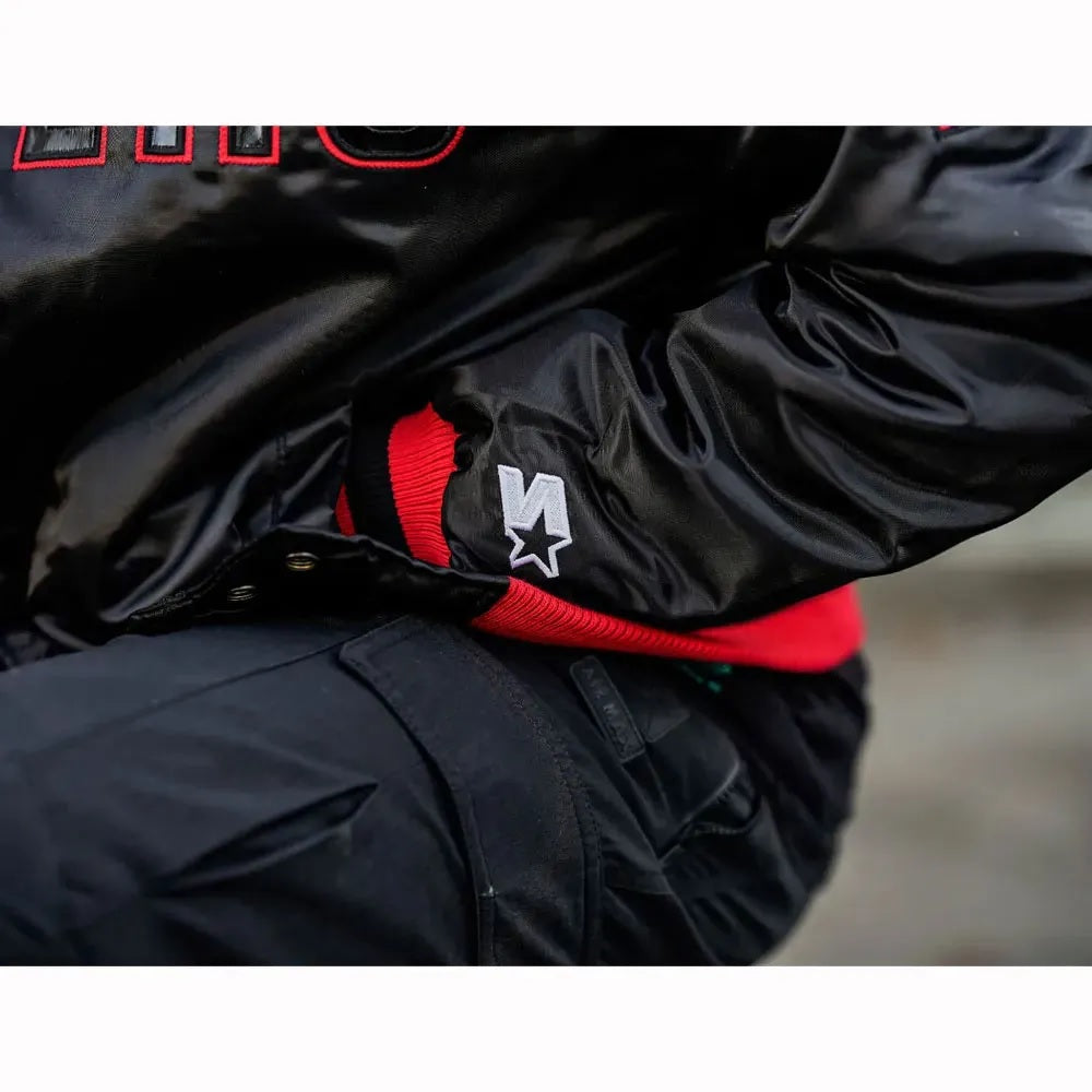 Black Indiana Pacers Satin Jacket WorthVee
