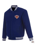 Blue NBA Jeff Hamilton New York Knicks Varsity Jacket Clanton Jacket