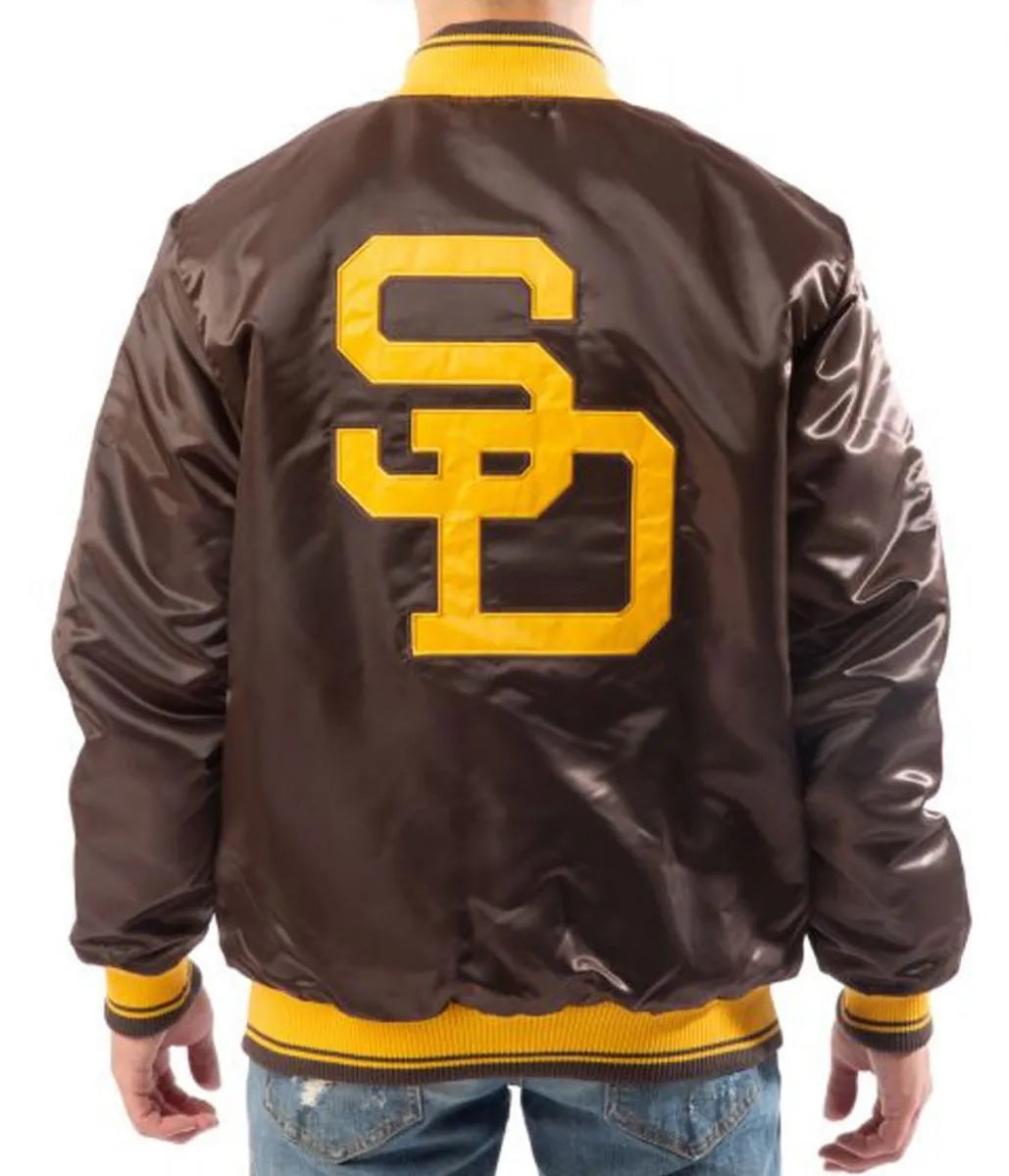 Bomber San Diego Padres Brown Satin Jacket WorthVee