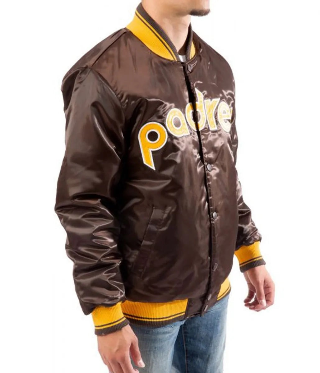 Bomber San Diego Padres Brown Satin Jacket WorthVee