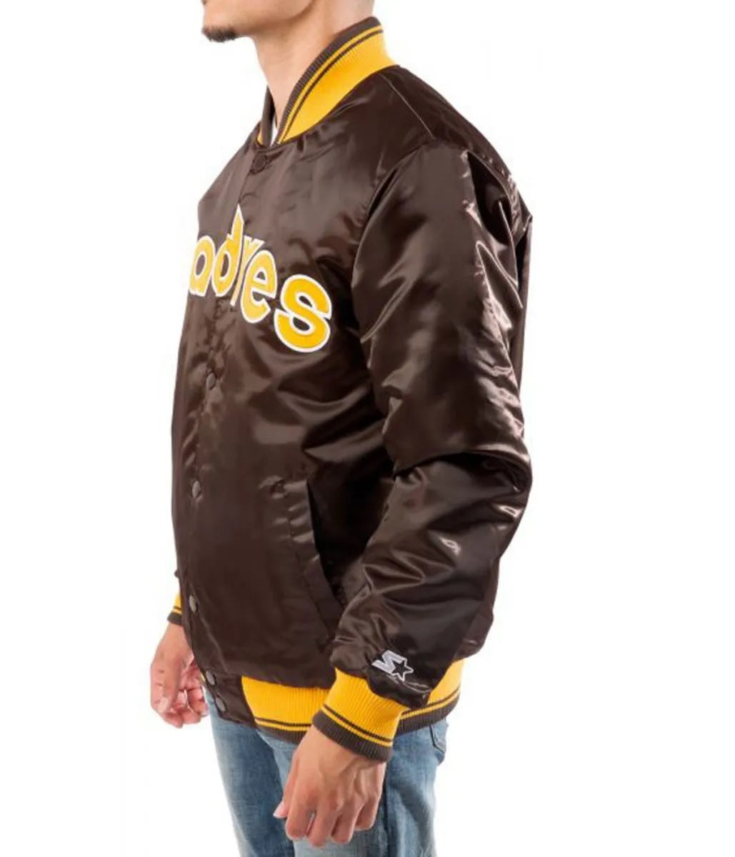 Bomber San Diego Padres Brown Satin Jacket WorthVee