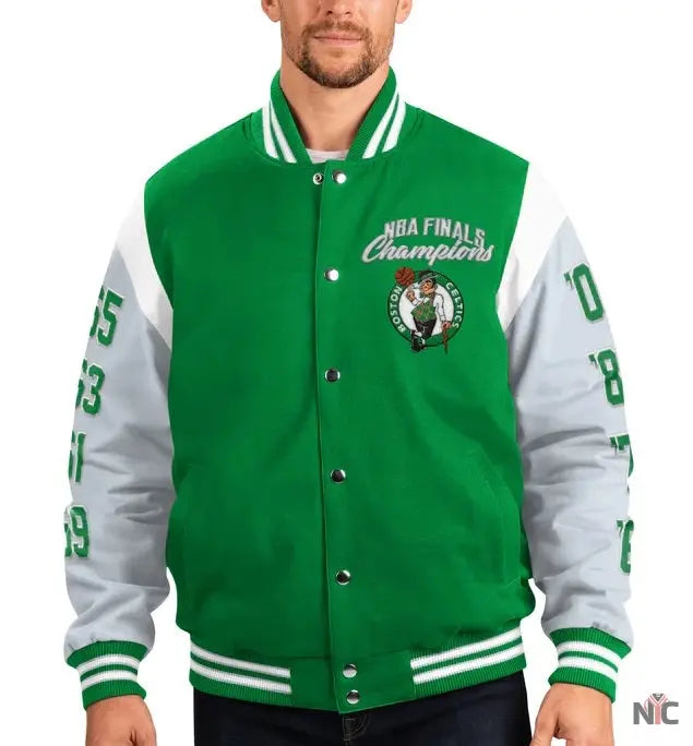 Boston Celtics 17 Time Championship Varsity Jacket Clanton Jacket