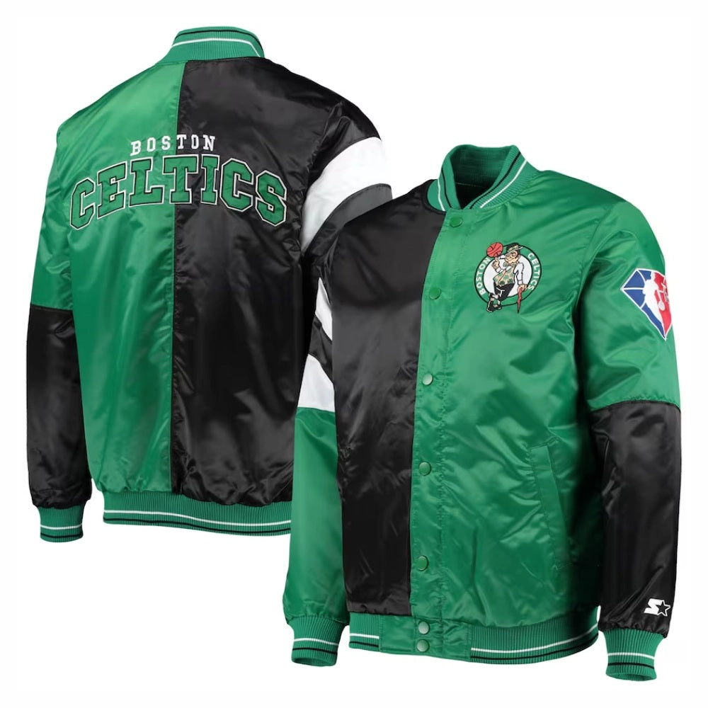 Boston Celtics 75th Anniversary Leader Color Block Satin Jacket