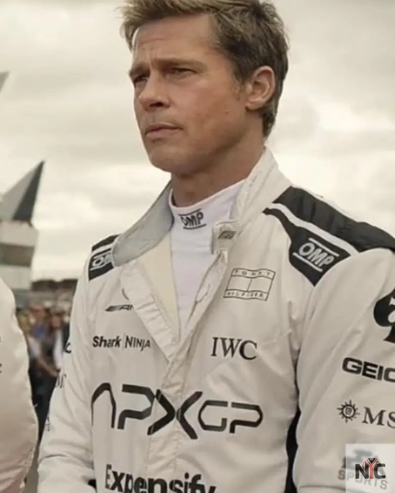 Brad Pitt F1 White And Black Racer Jacket Clanton Jacket