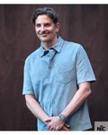 Bradley Cooper Paris Fashion Week Blue Shirt Clanton Jacket