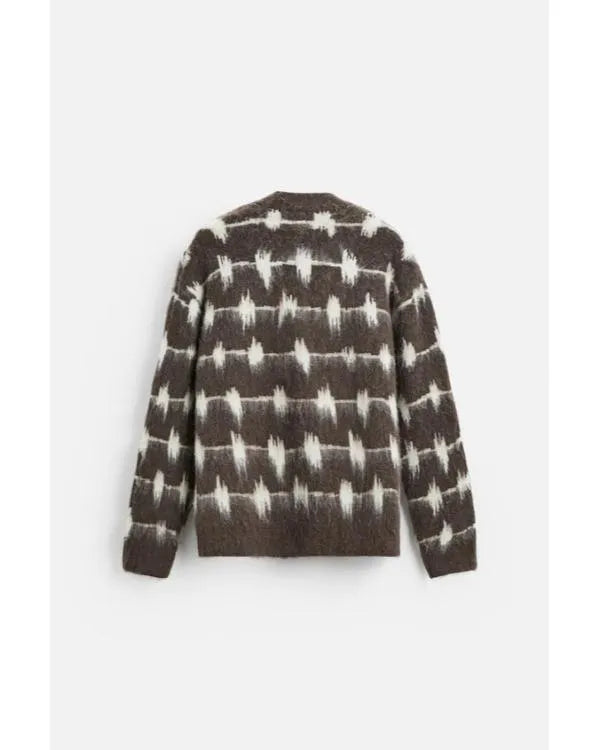 Brassic S07 Joe Gilgun Brown Fur Knitted Cardigan