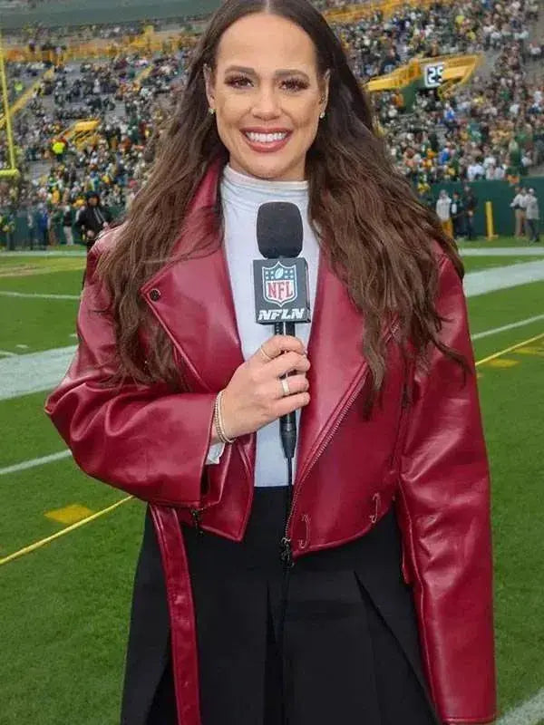 Bridget Condon Maroon Leather Jacket WorthVee