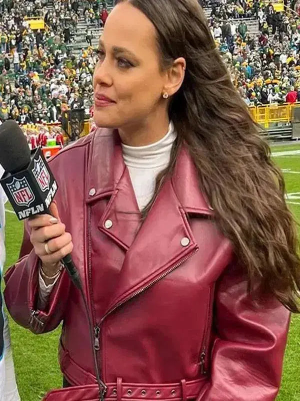 Bridget Condon Maroon Leather Jacket WorthVee