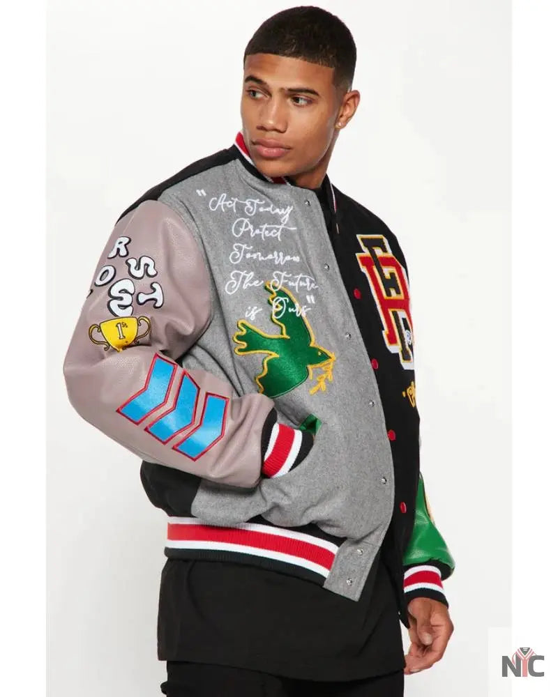 Bright Future Colorblock Varsity Jacket Clanton Jacket
