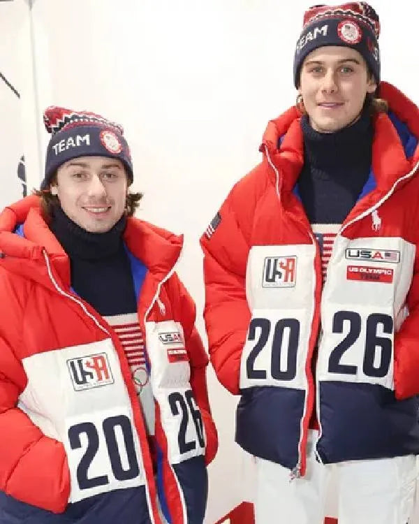 Brothers Jack and Quinn Hughes USA Closing Ceremony Jacket