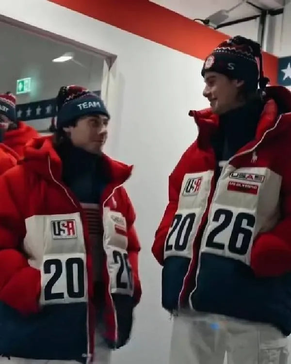 Brothers Jack and Quinn Hughes USA Closing Ceremony Jacket