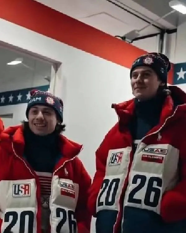 Brothers Jack and Quinn Hughes USA Closing Ceremony Jacket