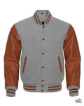 Brown & Gray Varsity Jacket Clanton Jacket