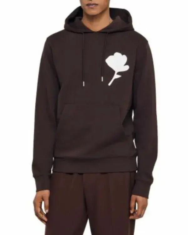 Brown Layered Flower Graphics Hoodie WorthVee