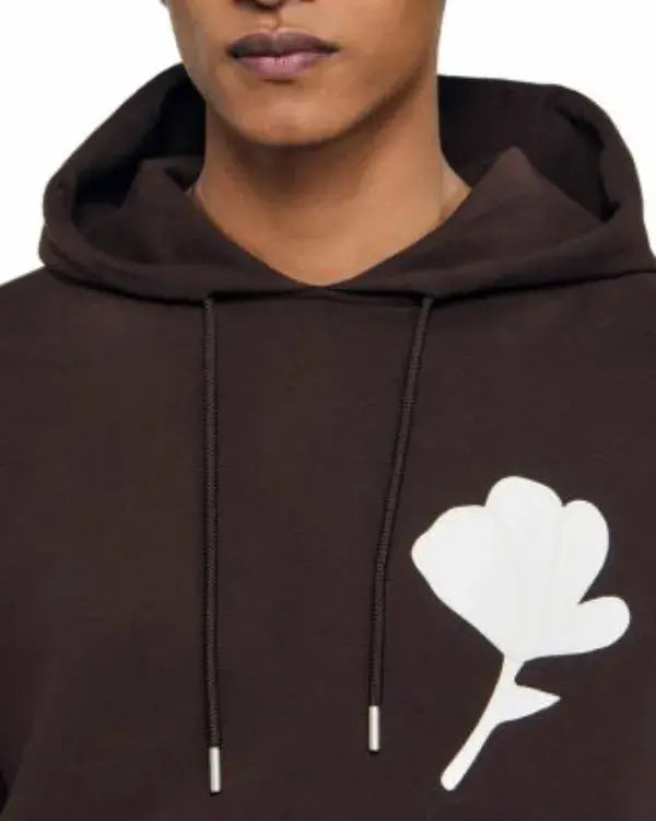 Brown Layered Flower Graphics Hoodie WorthVee