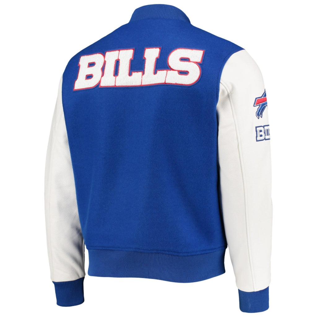 Buffalo Bills Logo Wool & Leather Varsity Jacket