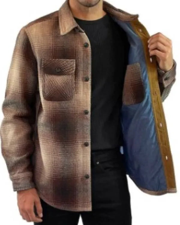 Bulls 2026 Meir Steinberg Brown Plaid Shirt Jacket