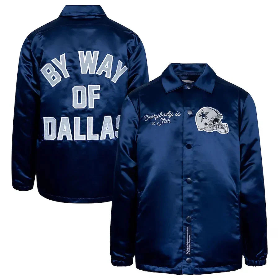 By Way of Dallas Navy Dallas Satin Jacket Clanton Jacket