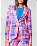 CBS Mornings 2026 Gayle King Pink & Blue Plaid Blazer