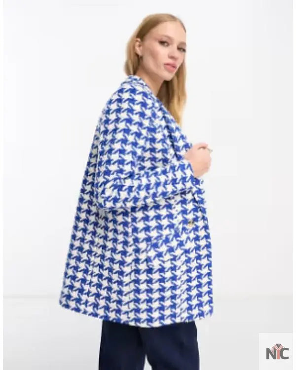 Call Me Bae S01 Ananya Panday Blue Houndstooth Blazer Clanton Jacket