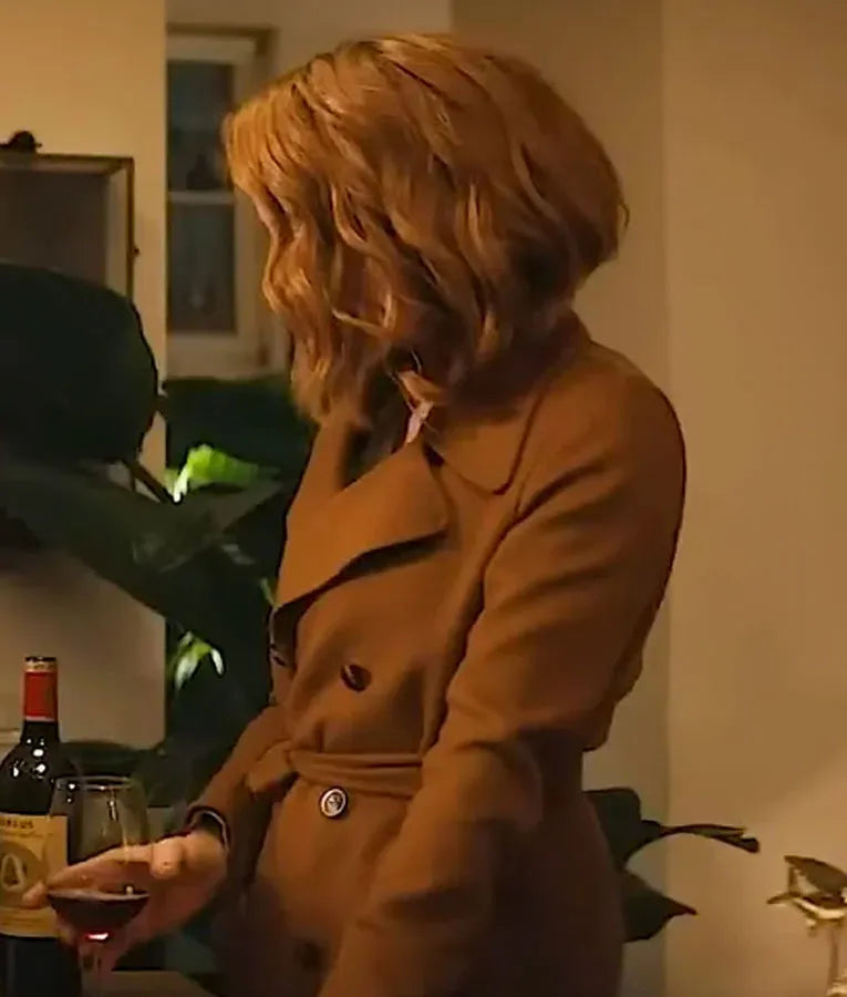 Canary Black 2024 Kate Beckinsale Brown Coat