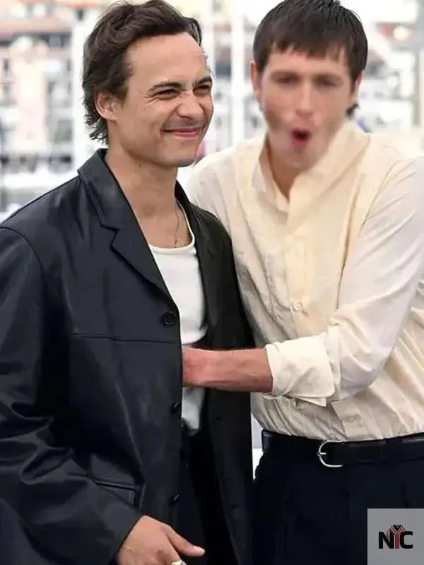 Cannes Film Festival 2025 Frank Dillane Black Leather Blazer Clanton Jacket