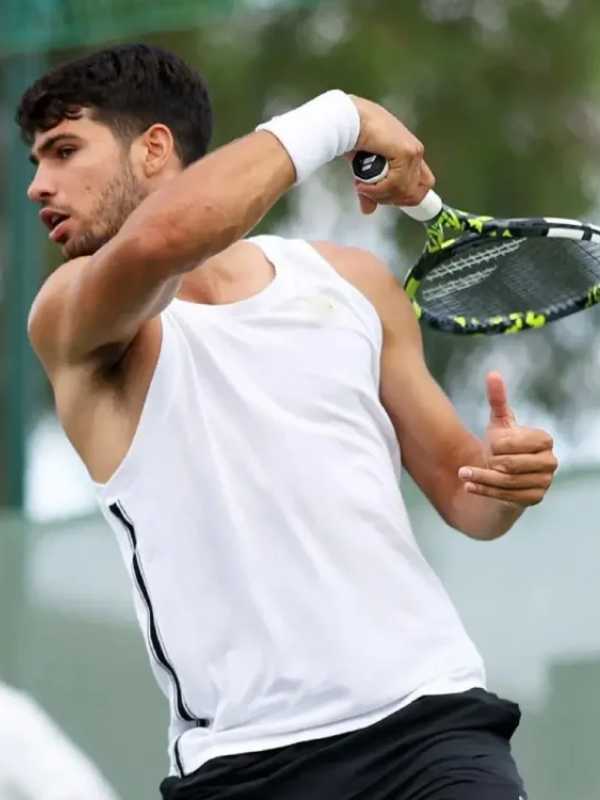 Carlos Alcaraz Training Session 2025 White Tank Top WorthVee