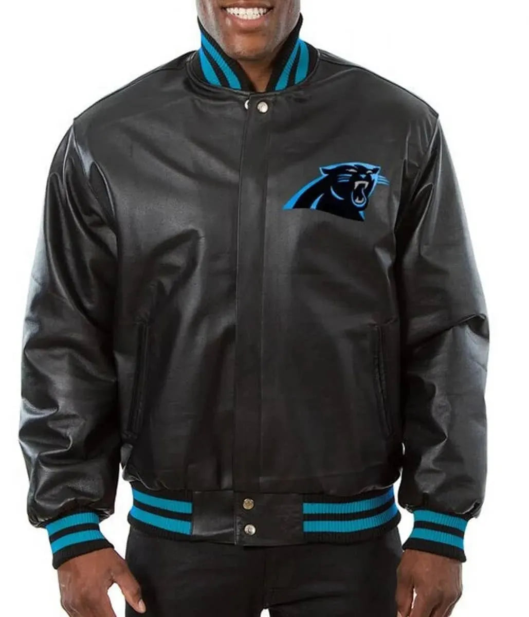 Carolina Panthers Black Leather Jacket