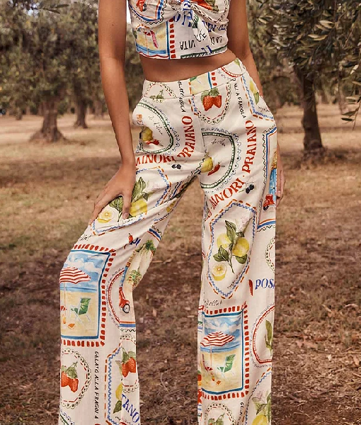 Casa Feliz 2025 Diana Chaves Postcard-Print Pants USA Jackets