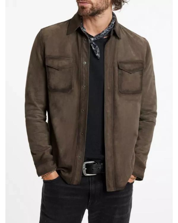 Caught In The Act Double Life S01 Hasani Brown Suede Overshirt Clanton Jacket
