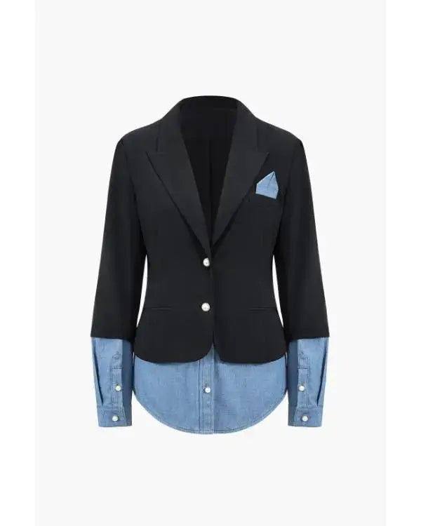 Caught in the Act Unfaithful Tami Roman Denim Patchwork Blazer WorthVee