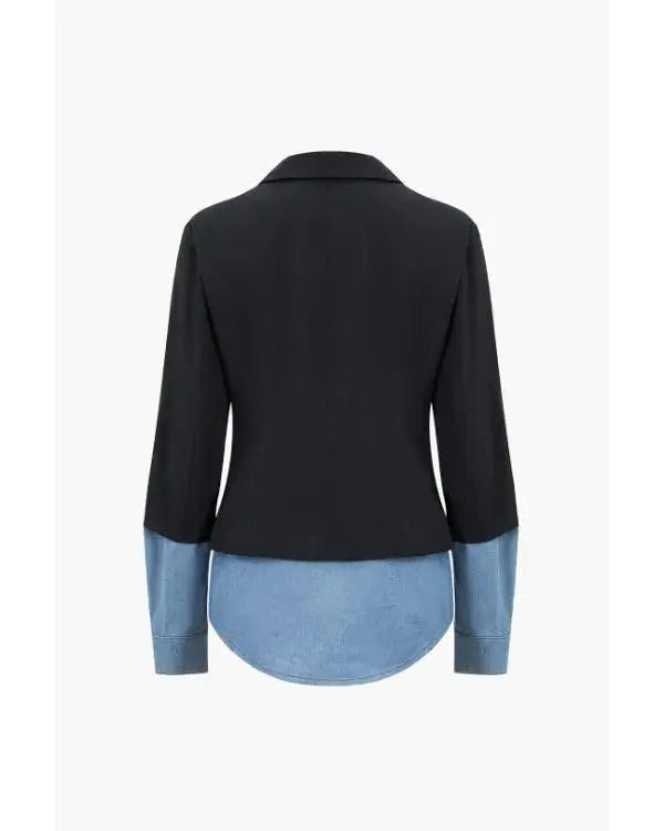Caught in the Act Unfaithful Tami Roman Denim Patchwork Blazer WorthVee