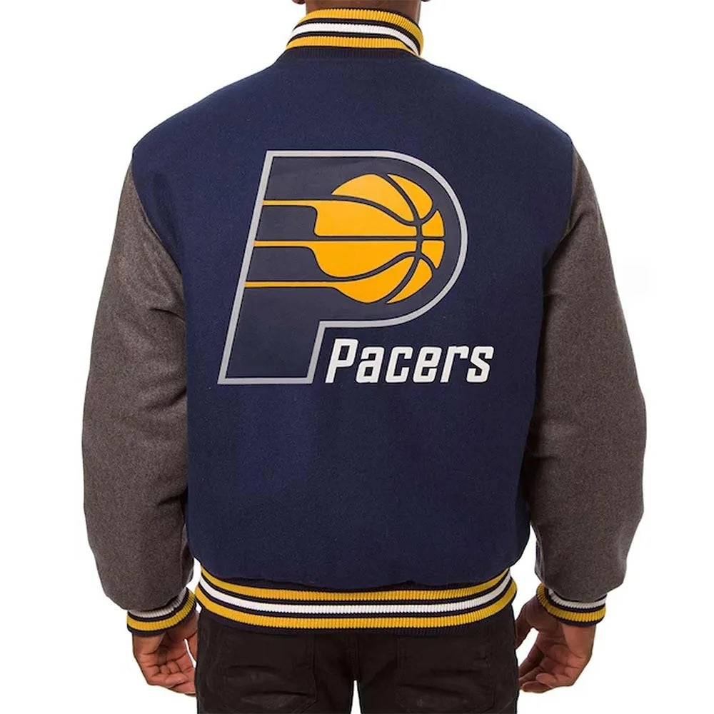 Indiana Pacers Navy/Charcoal Varsity Wool Jacket WorthVee