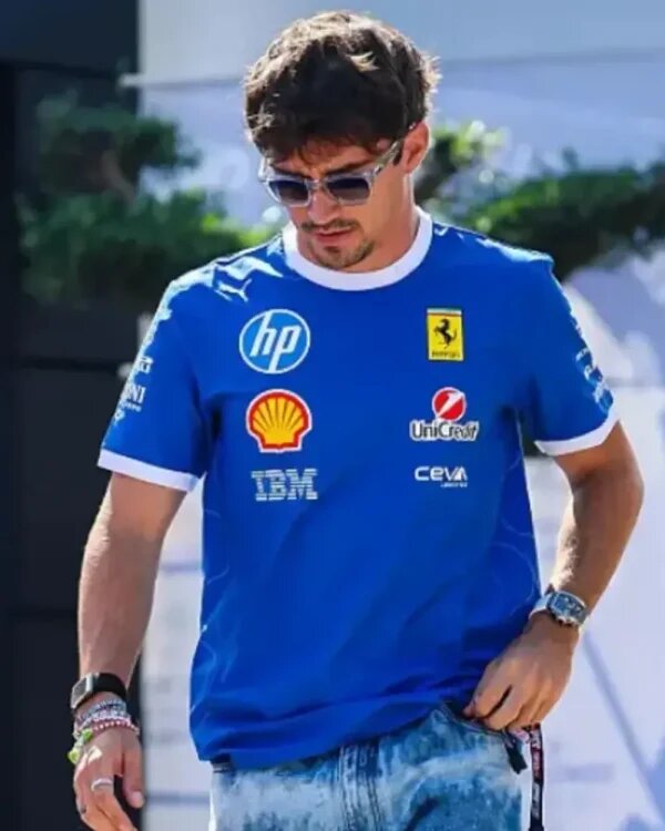 Charles Leclerc F1 Grand Prix Of Italy Blue T-shirt WorthVee