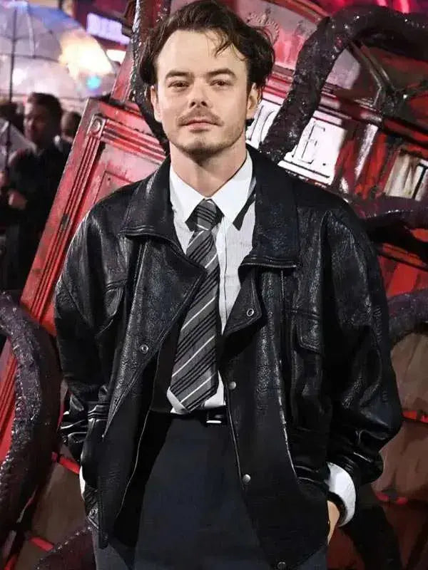 Charlie Heaton Stranger Things S05 UK Special Screening Leather Jacket WorthVee