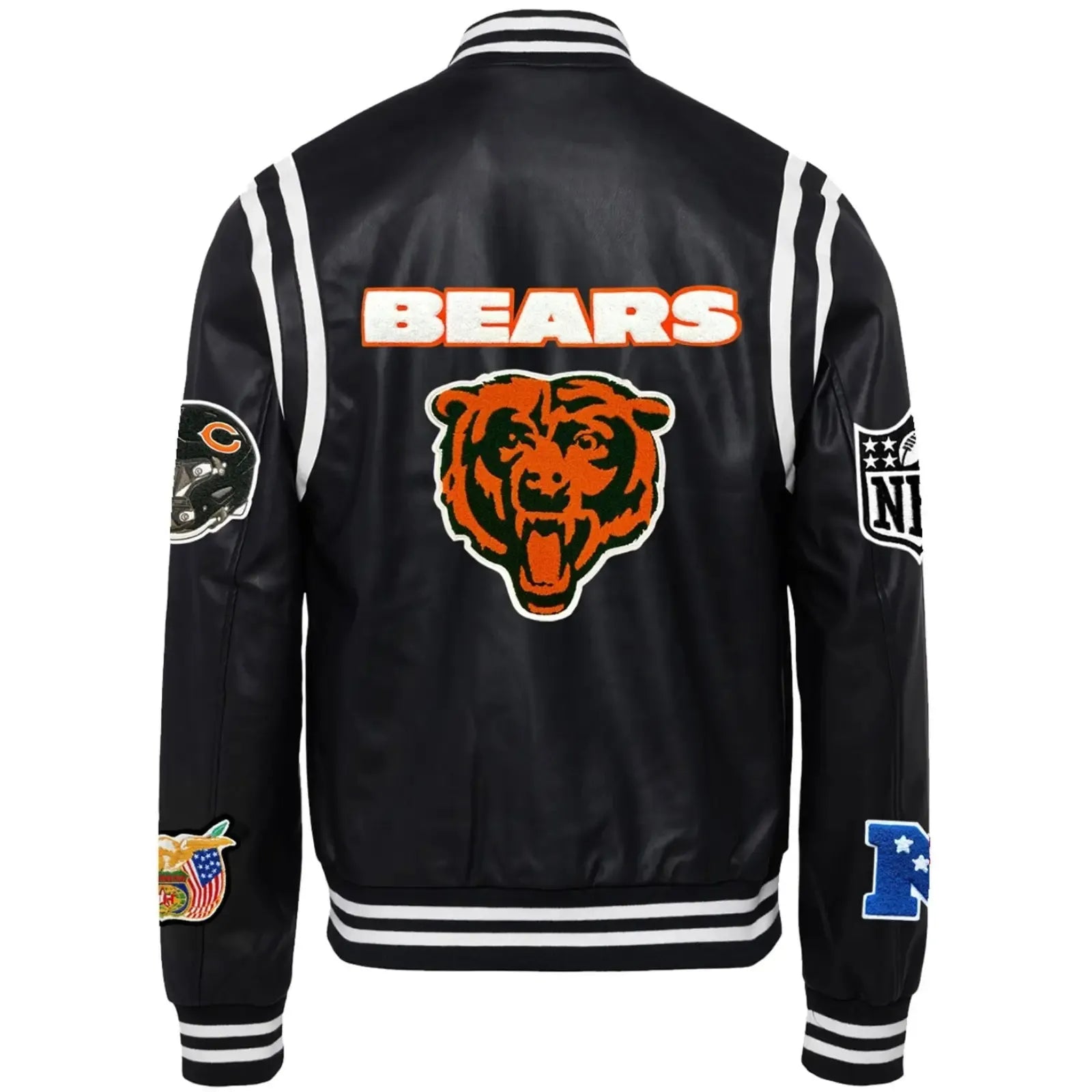 Chicago Bears Jeff Hamilton Black Vegan Full-Snap Jacket