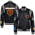 Chicago Bears Jeff Hamilton Black Vegan Full-Snap Jacket