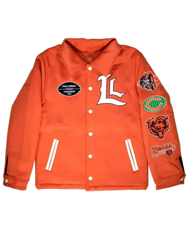 Chicago Bears Lyrical Lemonade Orange Varsity Jacket WorthVee