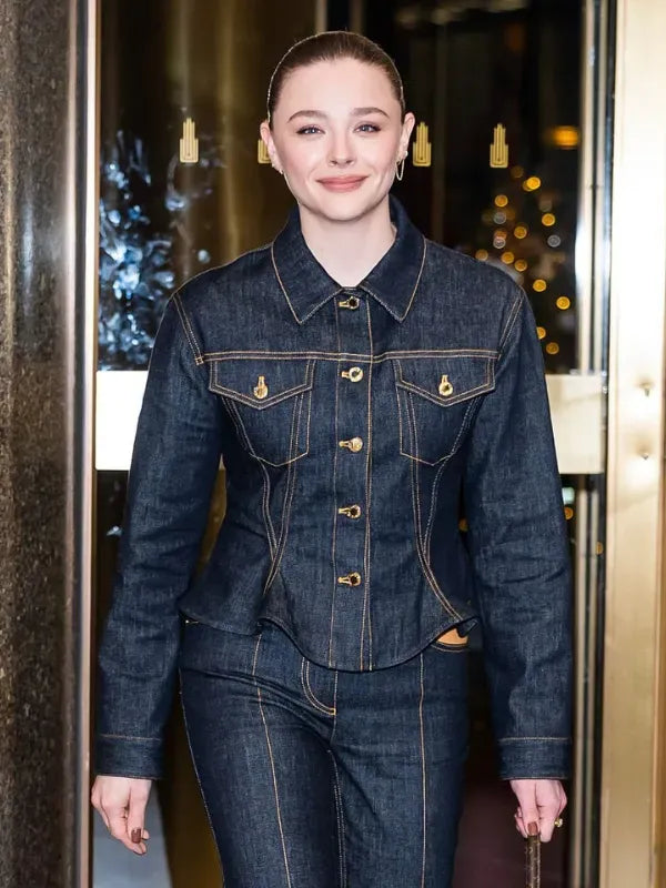Chloe Grace Moretz 2025 NYC Tailored Denim Jacket