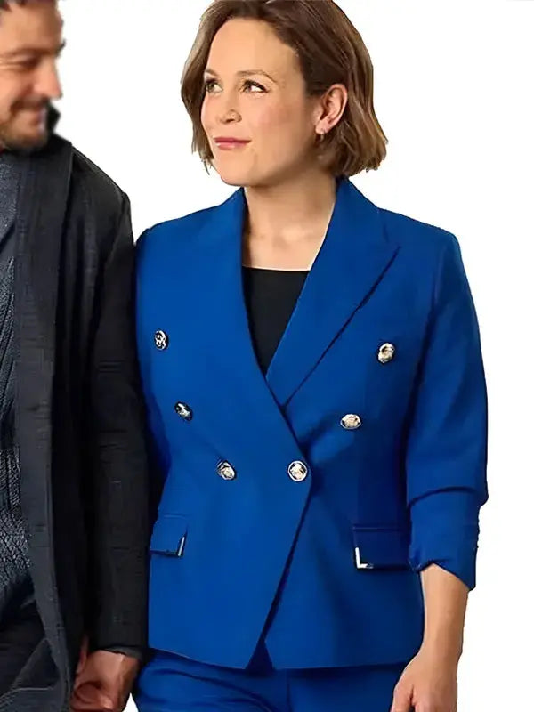 Christmas Above the Clouds 2025 Erin Krakow Blue Blazer WorthVee