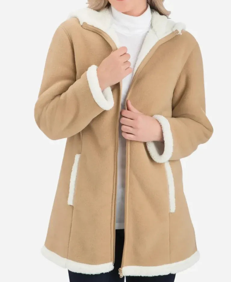 Christmas Fleece Hooded Coat