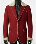 Christmas Red Wool Blazer for Men